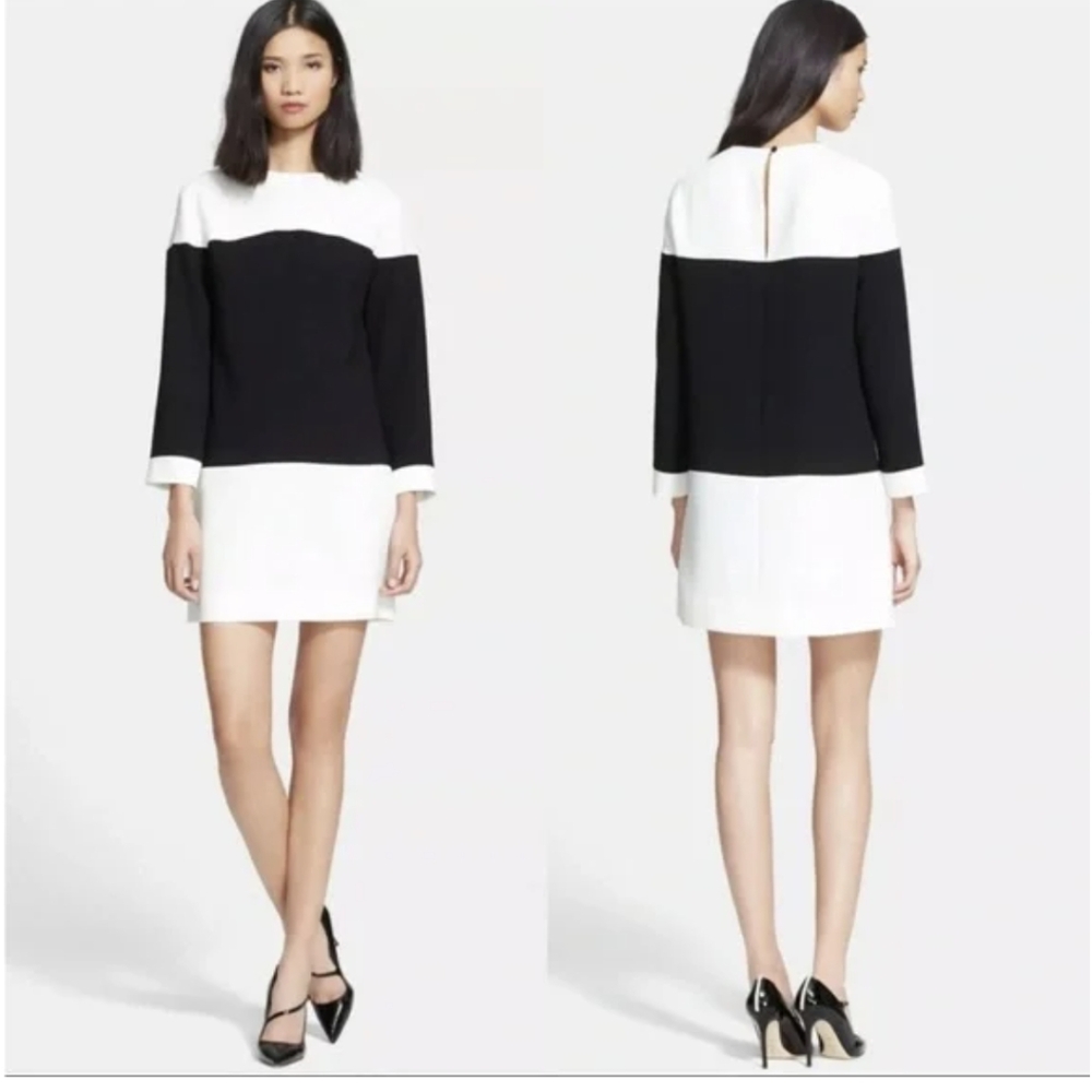 Colorblock Black and White Shift Dress